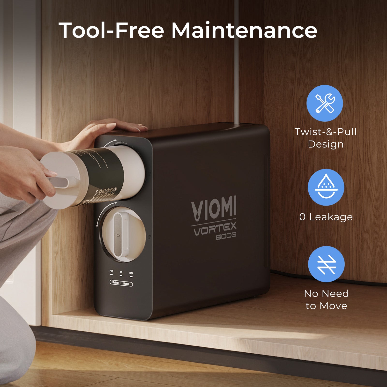 V8 Pro-RO800 Filter, Replacement for Viomi Vortex 8 Pro RO Water Filter, 24-Month Lifetime, Compatible with Vortex 8 Pro Reverse Osmosis System