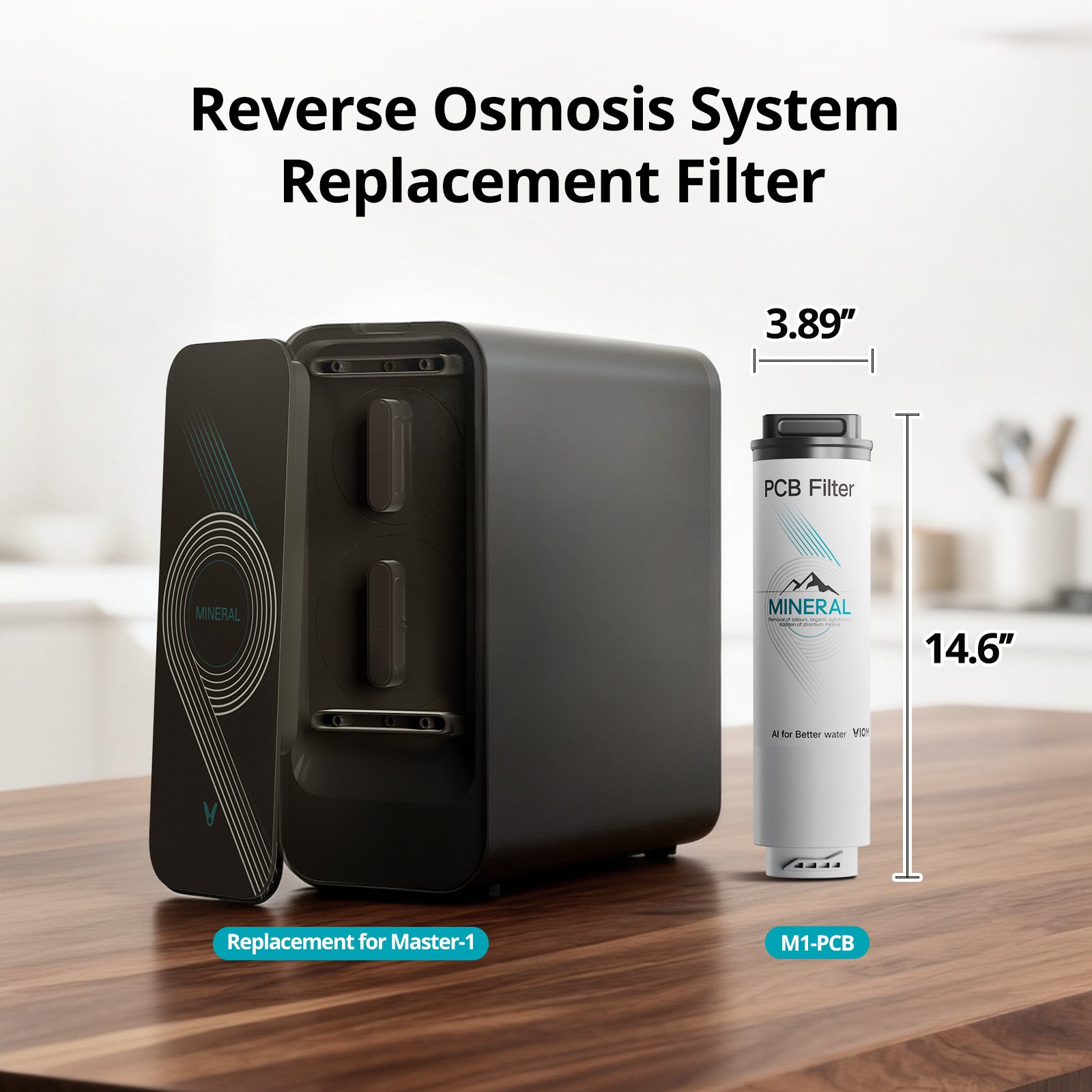 M1-PCB Filter, Replacement for Viomi Master M1 RO Water Filter, 24-Month Lifetime, Compatible with M1 Mineral Reverse Osmosis System