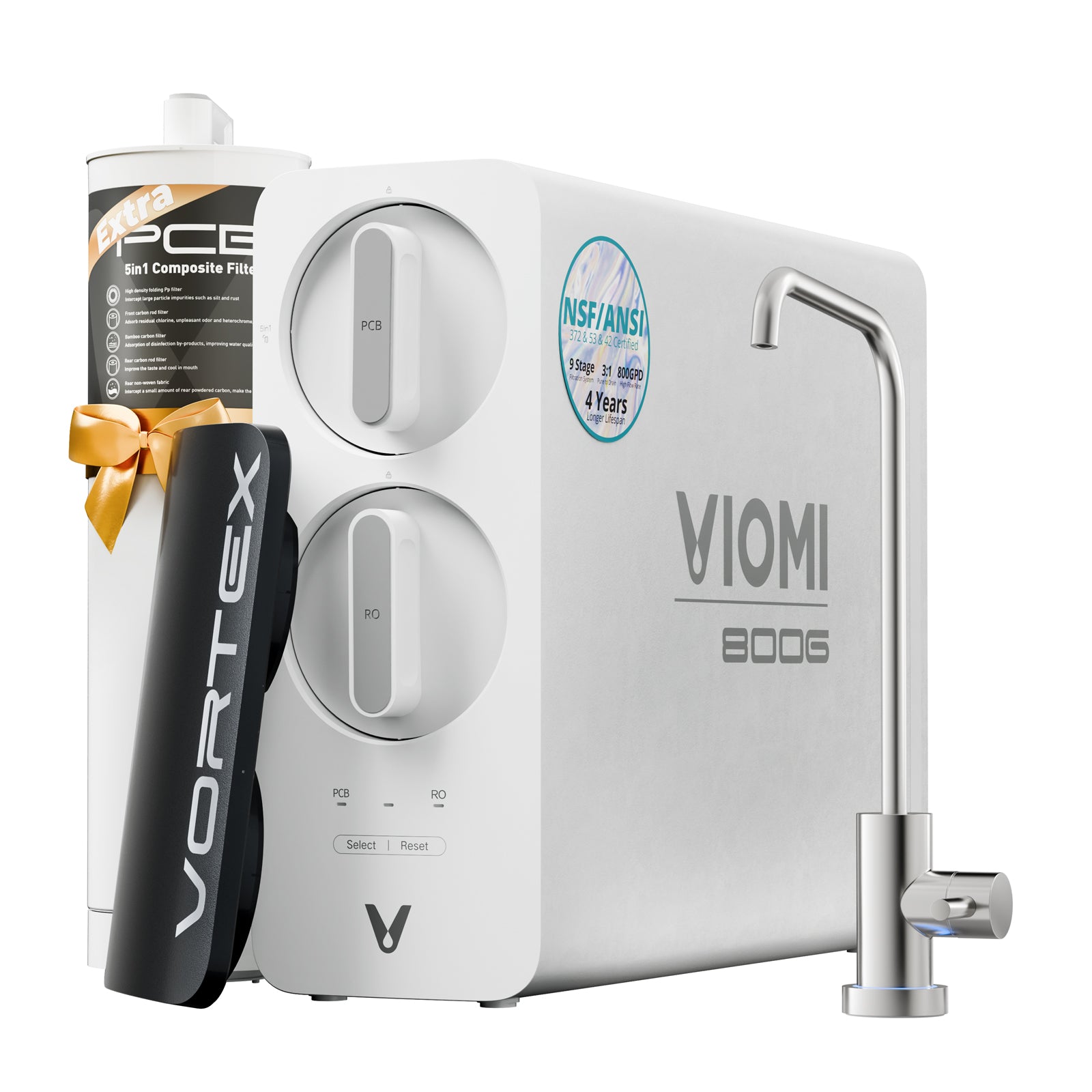 Vortex 8 Tankless Under Sink Reverse Osmosis Water Purifier With Extra PCB Filter