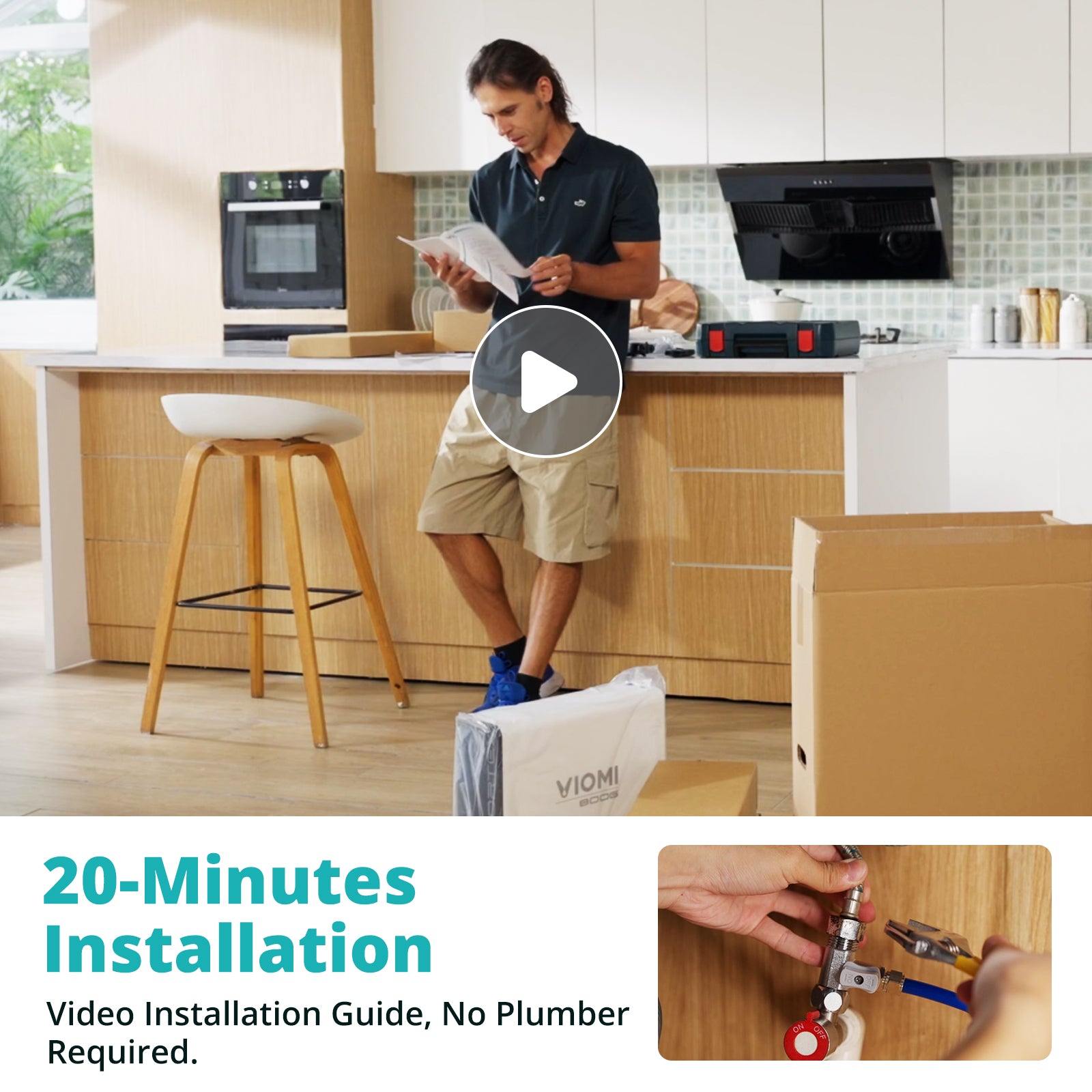 Viomi Vortex 6 Under Sink Reverse Osmosis system installation in 20 minutes, DIY video guide, no plumber needed.