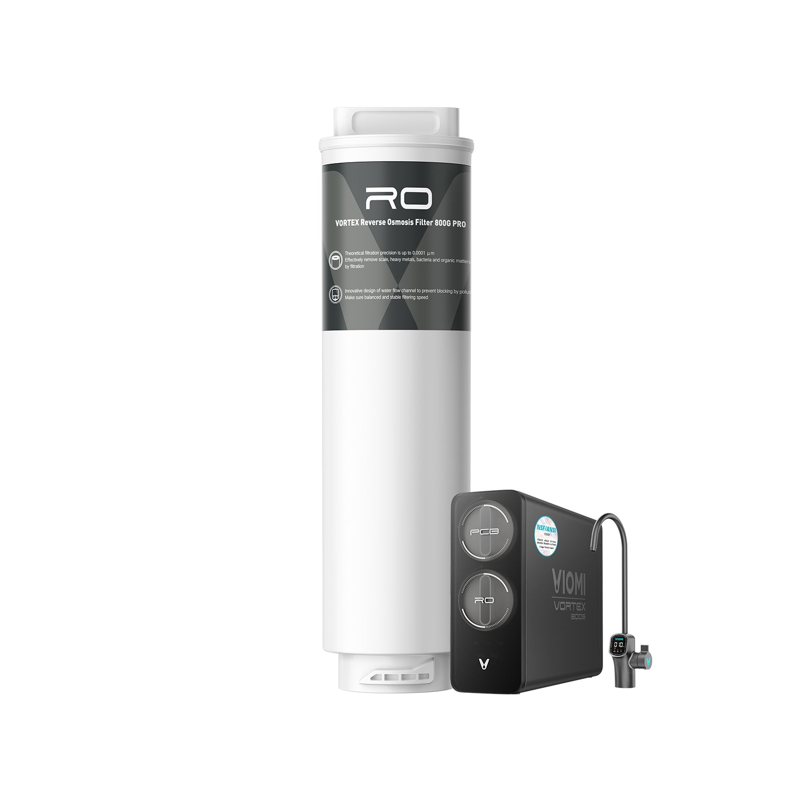V8 Pro RO800 Filter, Replacement for Viomi Pro Reverse Osmosis Water Filter System, 2 Years Lifespan, Exclusively Compatible with Vortex 8 Pro