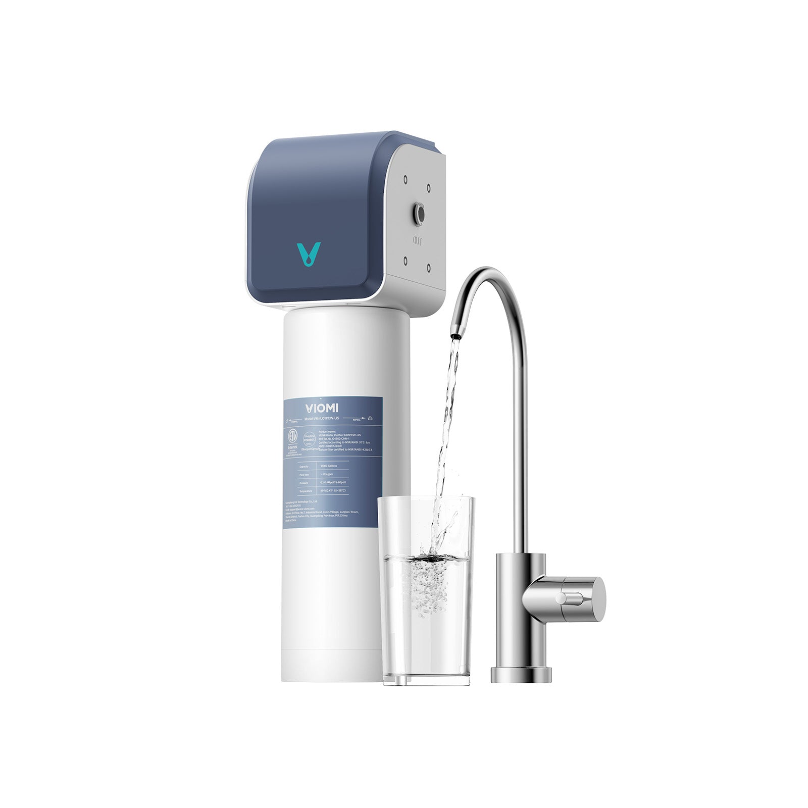 Under Sink Water Filter, 0.5 Micron Filtration System, Dedicated Faucet Included