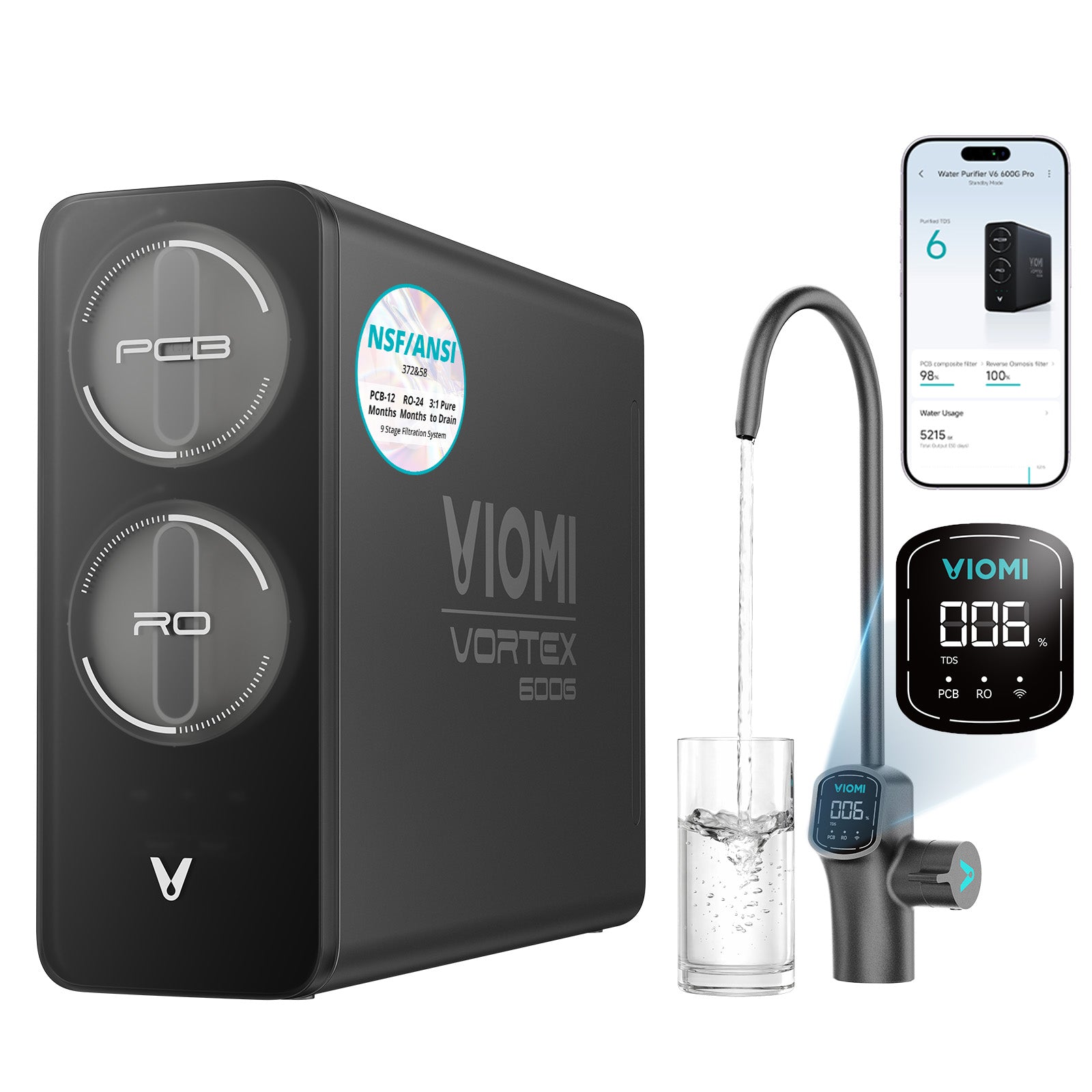 Vortex 6 Pro Tankless Under Sink Reverse Osmosis Water Purifier