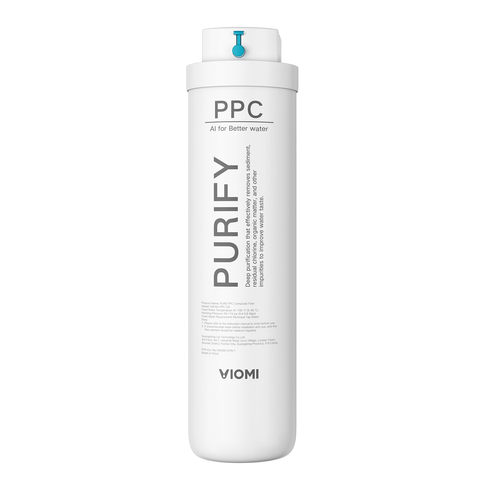 Pure-PPC Filter, Replacement for Viomi Pure B6W RO Water Filter, 12-Month Lifetime, Compatible with Pure 600 GPD Reverse Osmosis System