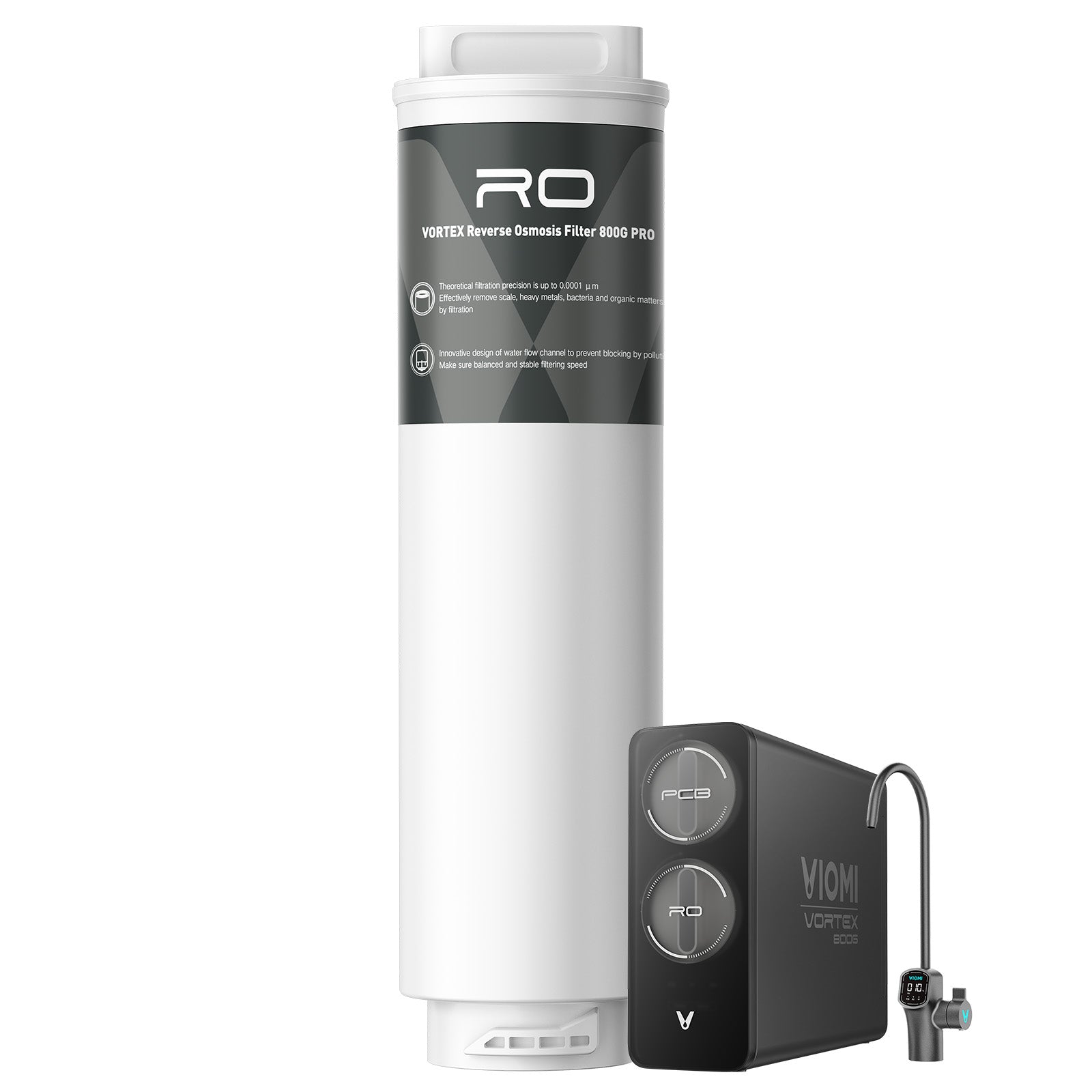V8 Pro-RO800 Filter, Replacement for Viomi Vortex 8 Pro RO Water Filter, 24-Month Lifetime, Compatible with Vortex 8 Pro Reverse Osmosis System