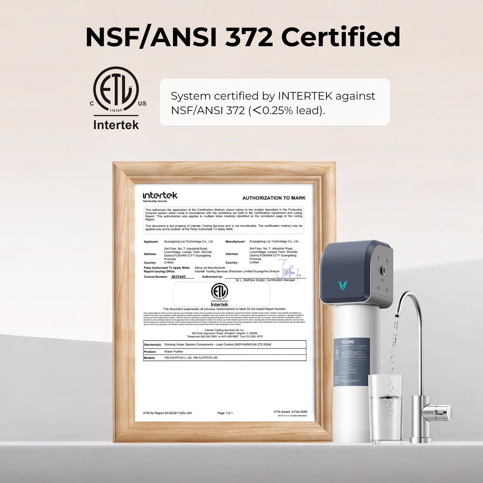 Under Sink Water Filter, 0.5 Micron Filtration System, Dedicated Faucet Included