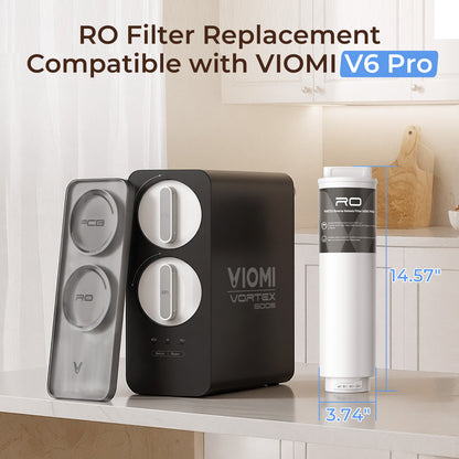 V6 Pro RO600 Filter, Replacement for Viomi Pro Reverse Osmosis Water Filter System, 2 Years Lifespan, Exclusively Compatible with Vortex