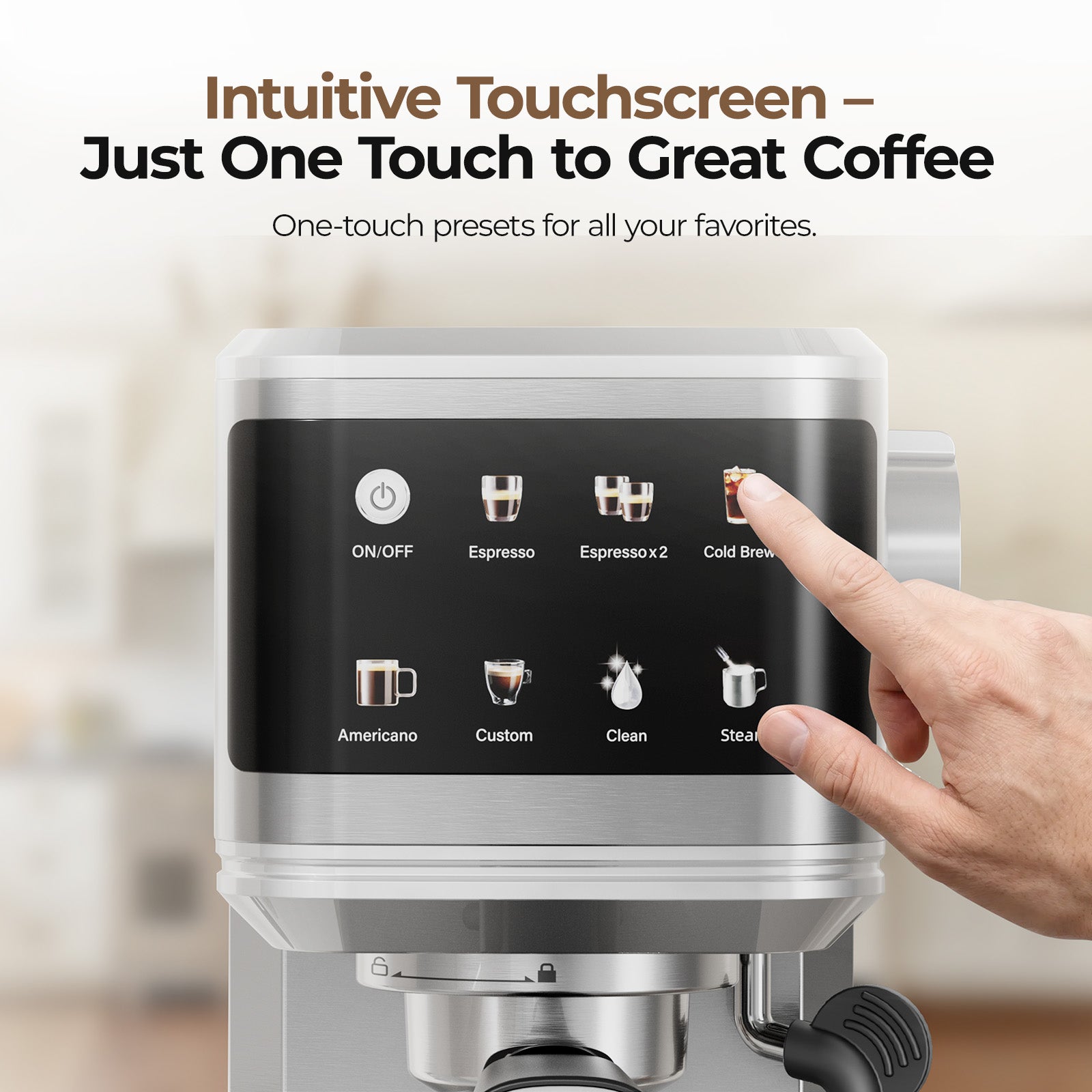 T1A Pro Espresso Machine 20 Bar, Compact Espresso Maker with Milk Frother