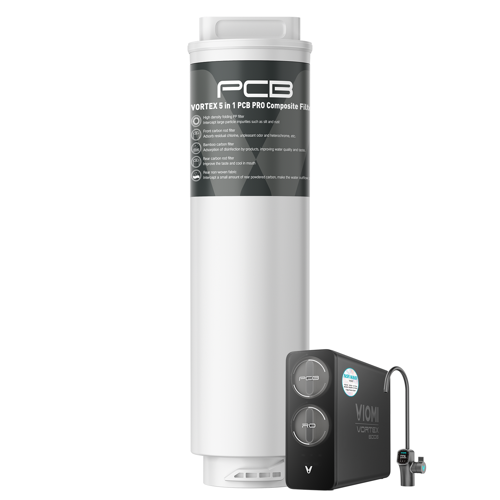 V6/8 Pro-PCB Filter, Replacement for Vortex 6/8 Pro Water Filter System, 12-Months Lifetime, Compatible with Vortex Pro Series Reverse Osmosis System