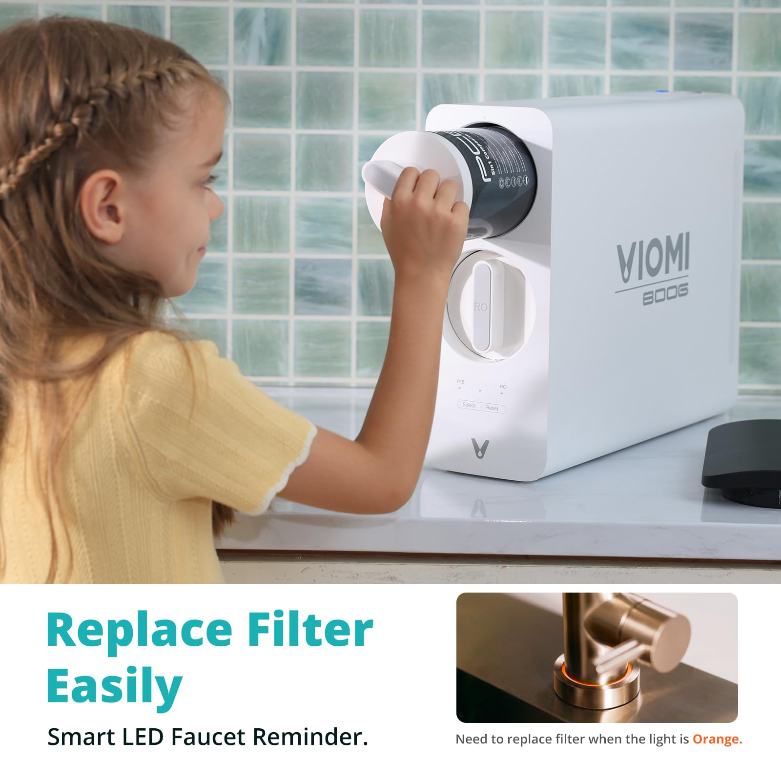 Vortex 8 Under Sink Reverse Osmosis Water Purifier With Extra PCB Filter