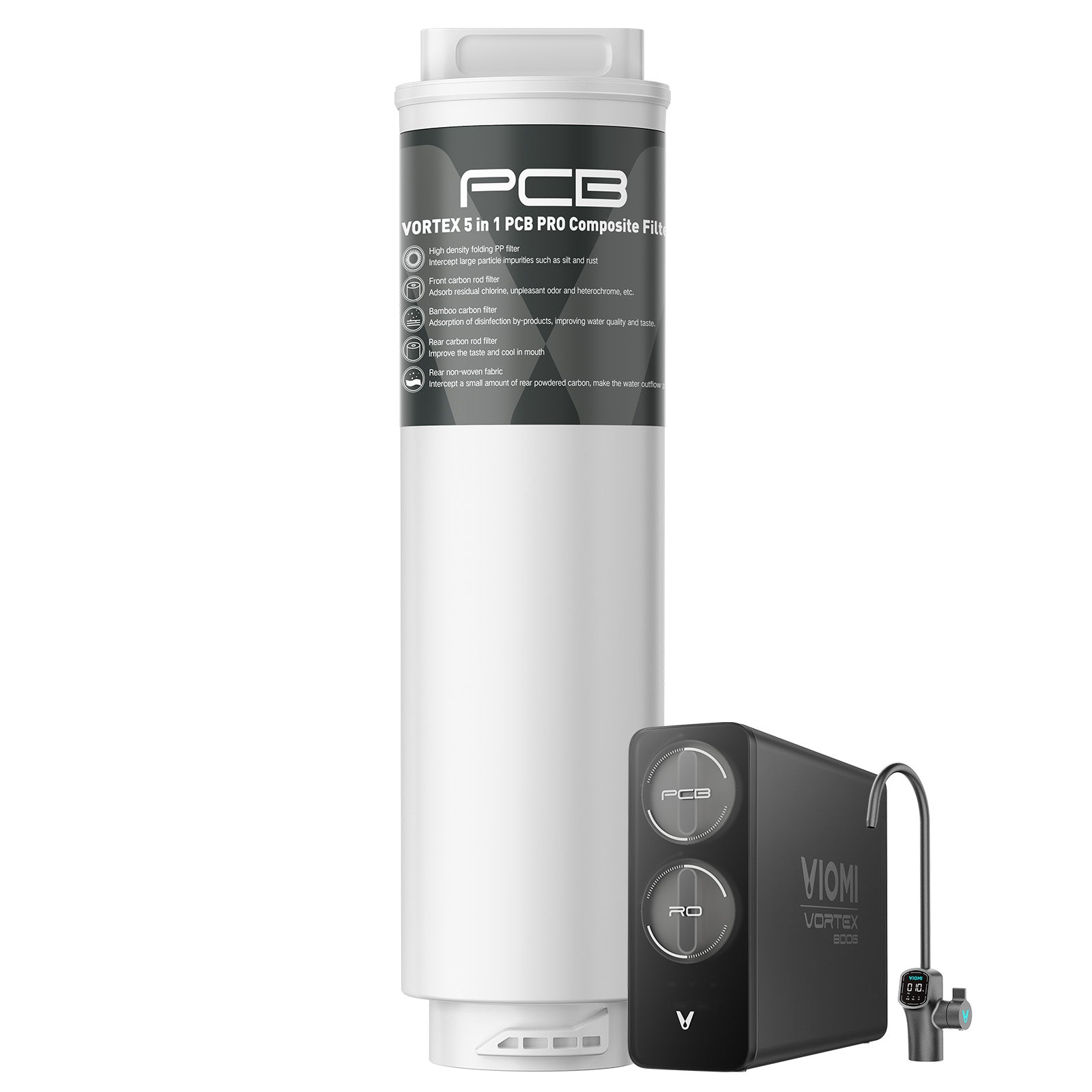 V6/8 Pro-PCB Filter, Replacement for Vortex 6/8 Pro Water Filter System, 12-Months Lifetime, Compatible with Vortex Pro Series Reverse Osmosis System