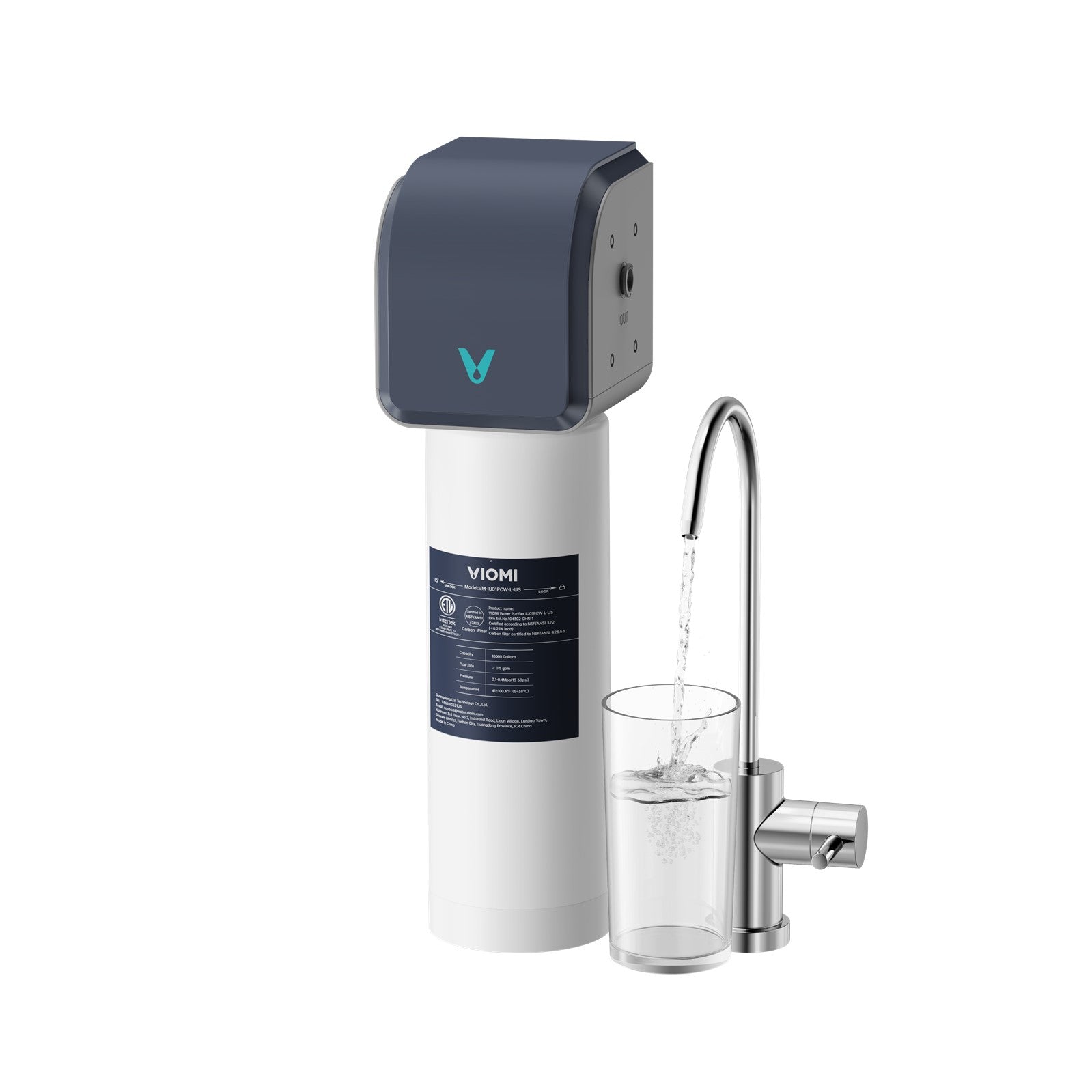 Under Sink Water Filter, 0.5 Micron Filtration System, Dedicated Faucet Included