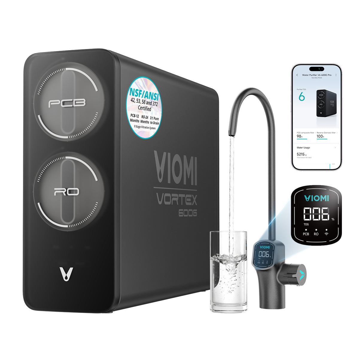 Vortex V6 Pro Tankless Under Sink Reverse Osmosis Water Purifier