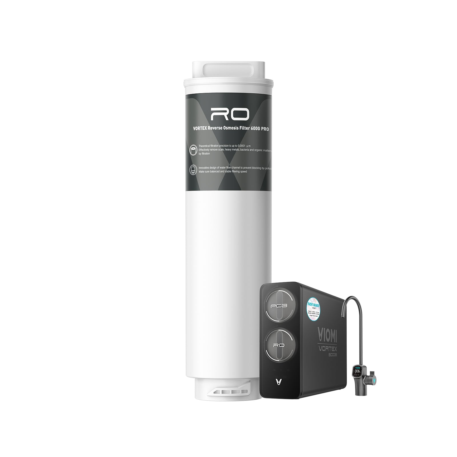 V6 Pro RO600 Filter, Replacement for Viomi Pro Reverse Osmosis Water Filter System, 2 Years Lifespan, Exclusively Compatible with Vortex