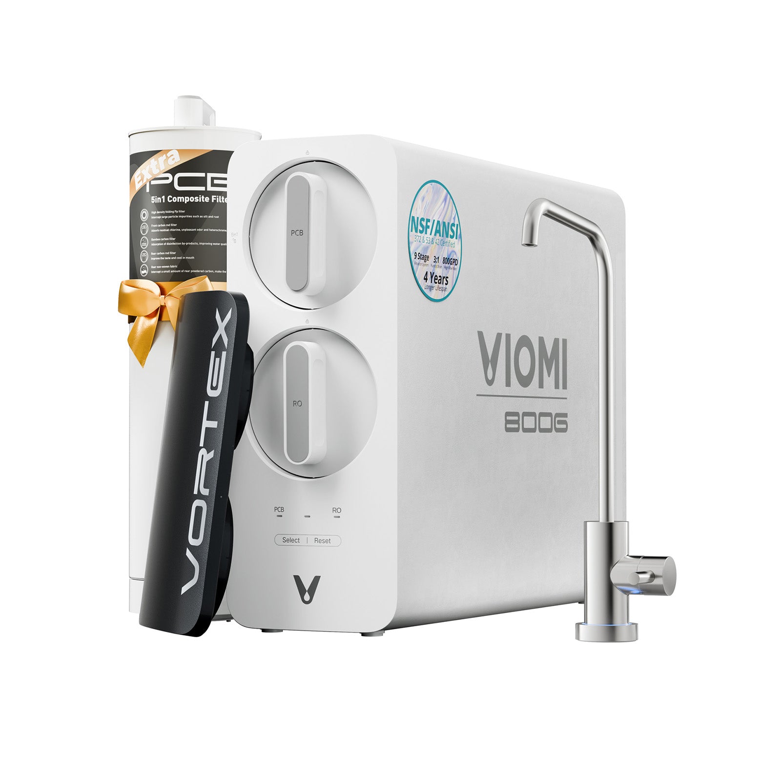 Vortex 8 Tankless Under Sink Reverse Osmosis Water Purifier With Extra PCB Filter