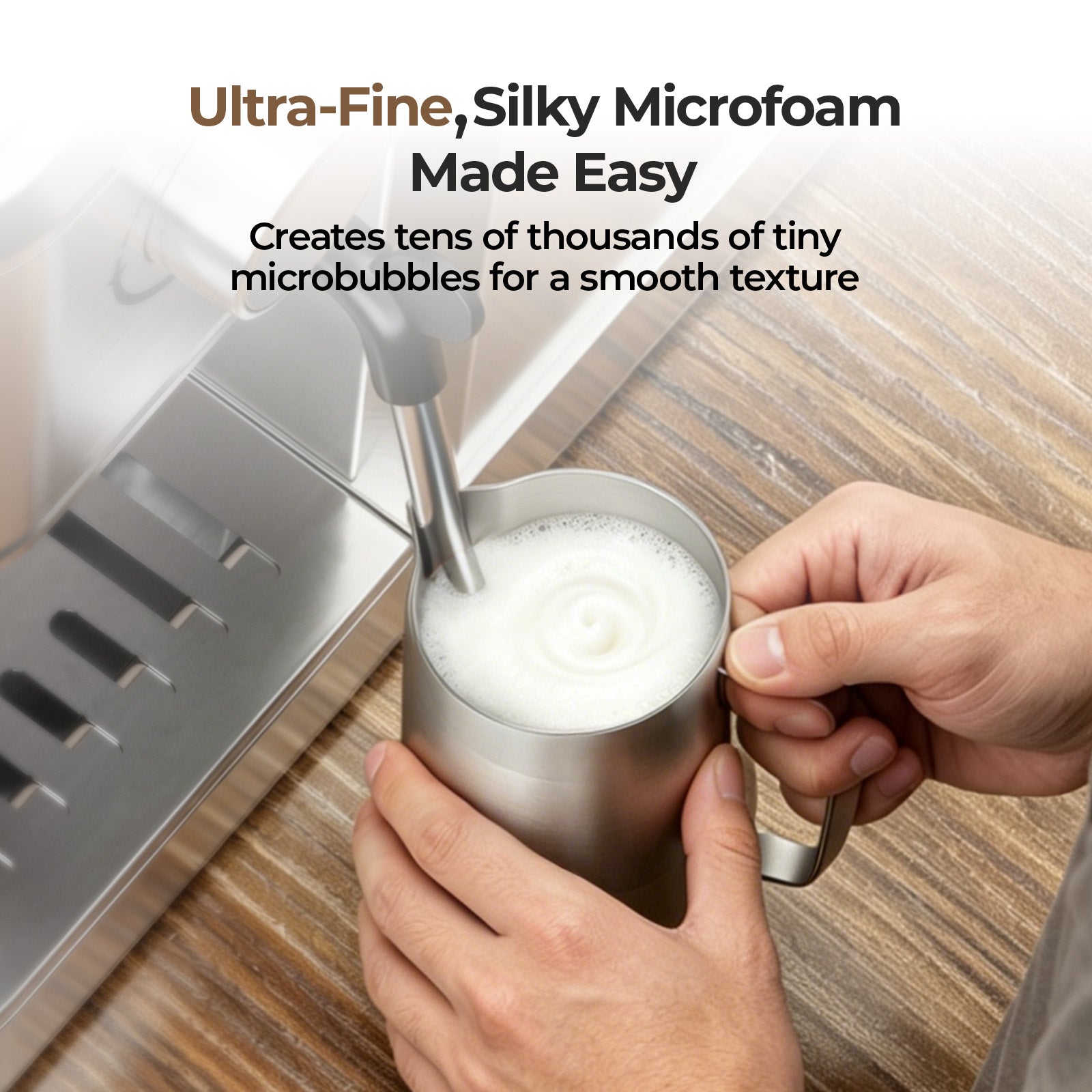 T1A Espresso Machine 20 Bar, Compact Espresso Maker with Milk Frother