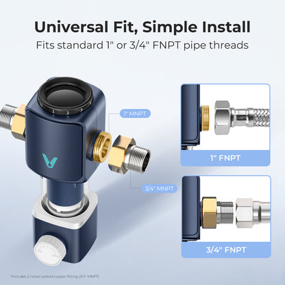 40 Micron Spin Down Sediment Filter, Backwash Whole House Water Filtration System for Well/City Water, Reusable Pre-Filtration System